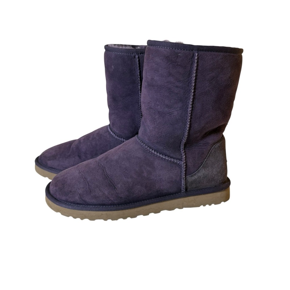 Ugg Classic Short Mid-Calf Suede Boots Purple Womens Size 11 Colorful Winter